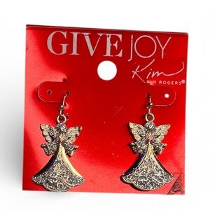 Kim Rogers Gold Angel Dangle Earrings